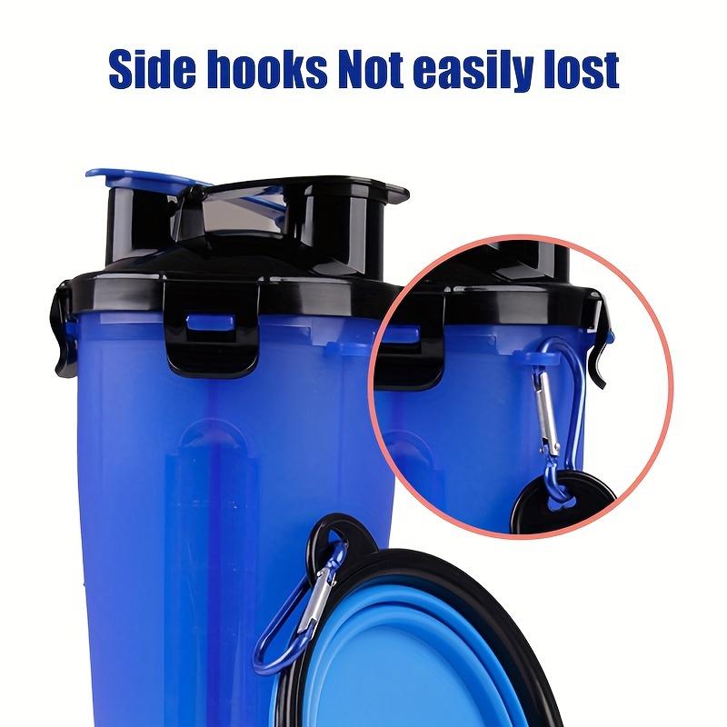 Portable 2 In 1 Pet Water Bottle With Food Container, Leak Proof Dog Water Bottle With 2pcs Collapsible Feeder Bowl For Outdoor