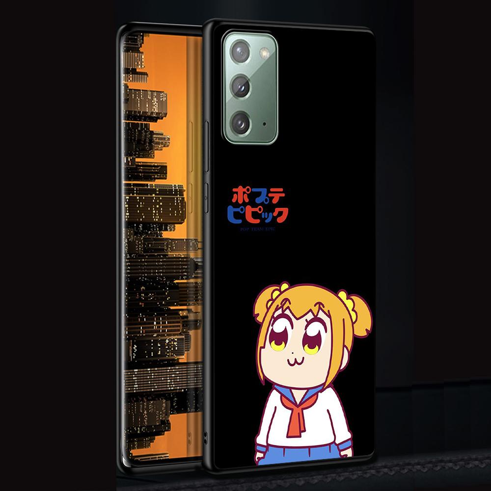 Pop Team Pipi Anime Case for Samsung Galaxy Note 20 Ultra 10 Lite 9 8 A53 A52 A12 S22 S21 FE S20 Plus Silicone Black Phone Cover