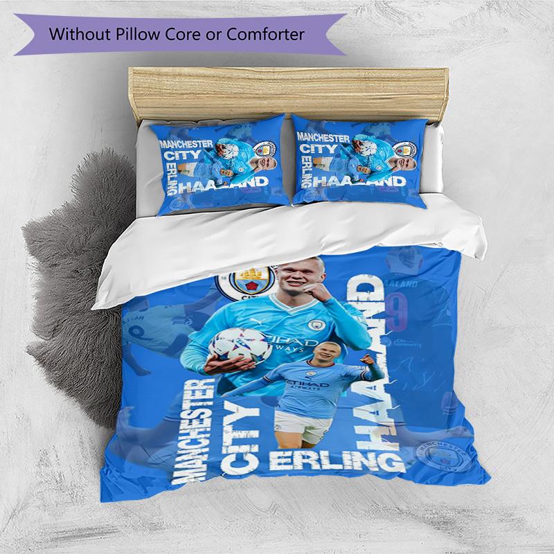 Set Biancheria da Letto 3 Pezzi con Stampa Modello Erling Haaland Morbido Delicato sulla Pelle Lavabile Copripiumino e Federe Set Stagione Unica Camera da Letto