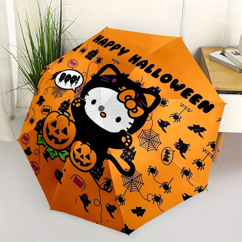 1pc Hello Kitty Halloween Umbrella with Plastic Handle,Suitable for All Seasons Home Travel Outdoor UmbrellaSanlio484