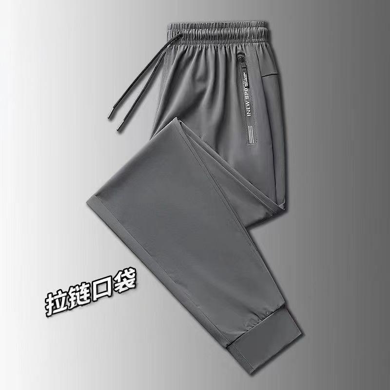 

Чоловічі літні спортивні штани швидковисихаючого льодового шовку - тонкі, прямі повсякденні штани M [75-90 kg]