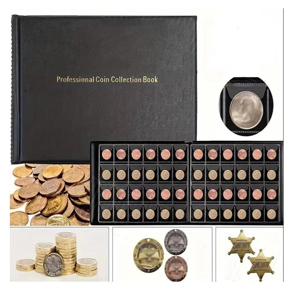 240 Pockets Coin Album Holders 10 Pages Transparent PVC Coin Collecting Album Oxidation Resistant Anti-Tarnish Stamp Photo Album