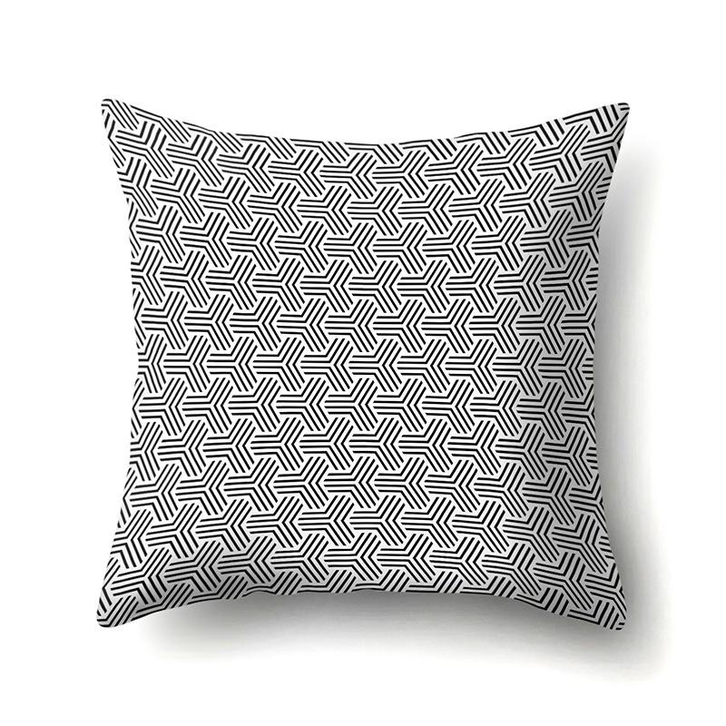 Gray Nordic Retro Ins Light Luxury Polyester Pillowcase Car Decoration Home Printed Waist Rest Pillowcase