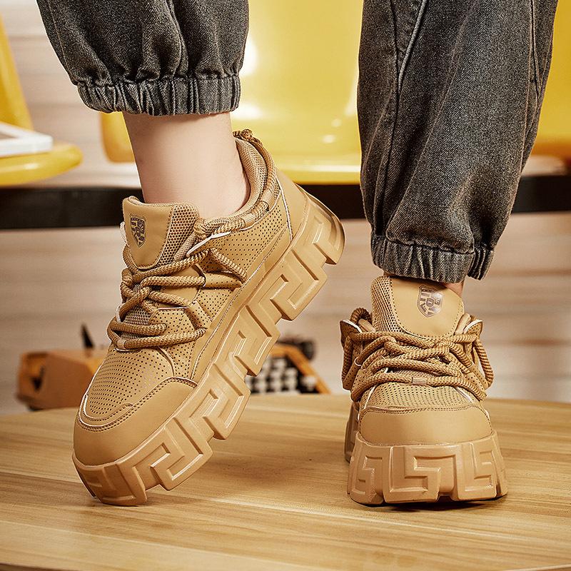 Summer new green mesh trendy men's shoes thick baseplate shoes casual sports shoes