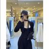2025 French Anti-Aging Lace Slimming Long-Sleeve Outerwear with High-Waisted Wide-Leg Floor-Length Pants