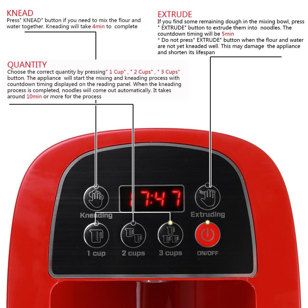 260W Household Multifunctional Automatic Pasta Maker Vegetable Noodle Press Machine Dumpling Spaghetti Cutter Noodles Dough Blender