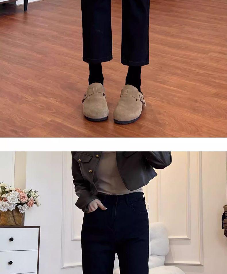 Women's Petite Black High Waist Straight Leg Jeans - Spring 2026 Style, Hip-Covering, Plus Size, Fleece-Lined, Slimming Fit