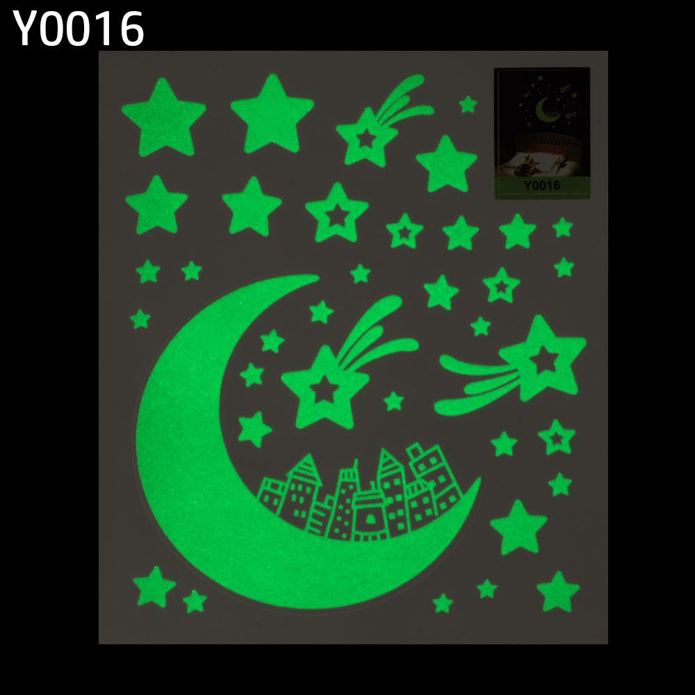 DIY Vinyl Home Decoration Kids Bedroom Noctilucent Moon Glow In Dark Fluorescent Star Decal Luminous Wall Stickers
