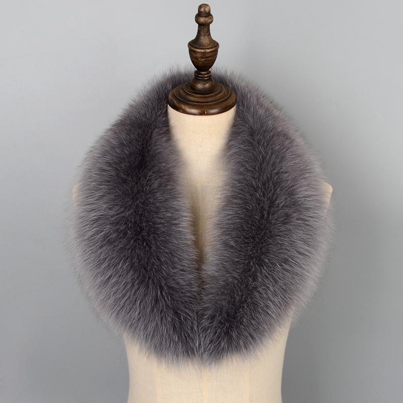 Real Fox Fur Collar Women Winter Natural Fur Scarf Fluffy Fur Shawls For Women Collars Men Coat Large Size Neck Warmer Scarves