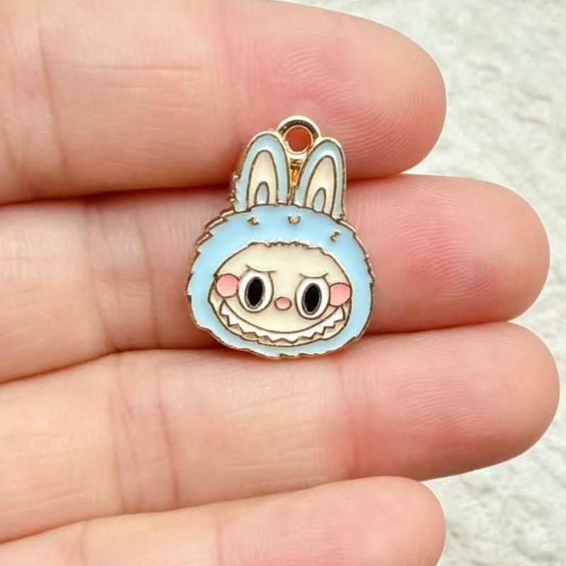 5pcs Cartoon Enamel rabbit Charm Pendants DIY Handmade Earrings Bracelets Necklaces Jewelry Making Crafts Accessories