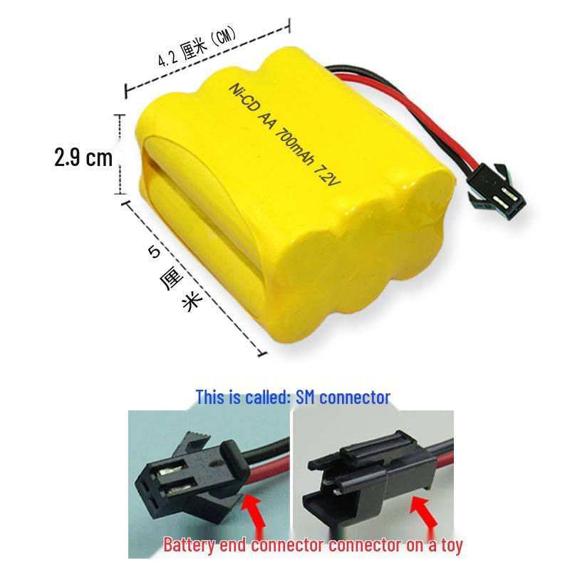 Rechargeable Battery Pack for Remote Control Toy Cars - 3.6V, 4.8V, 6V, 700mAh - Toy Accessories