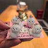Cute Flocking Animals Are Angry, Little Rabbit Keychain Flocking Car Pendant, Mobile Phone Chain, Bag Pendant for Friends