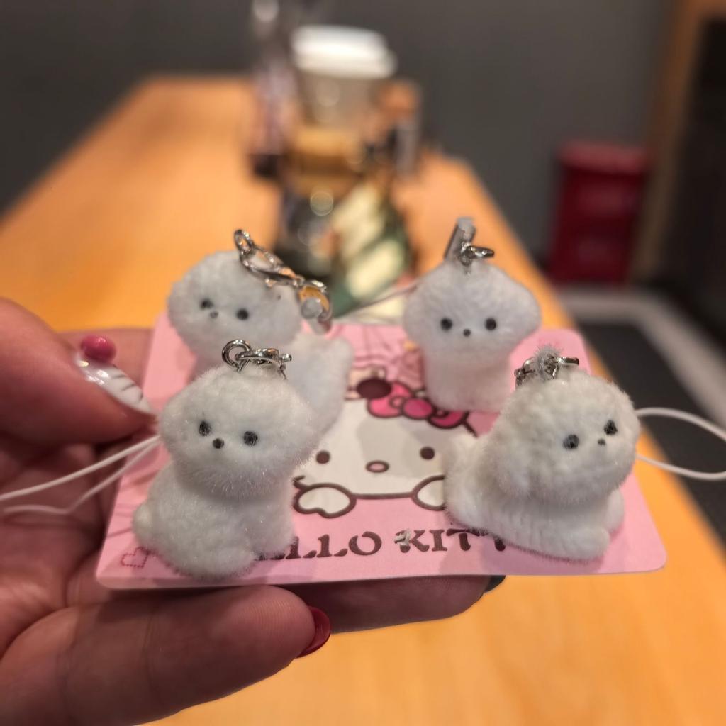Cute Flocking Animals Are Angry, Little Rabbit Keychain Flocking Car Pendant, Mobile Phone Chain, Bag Pendant for Friends