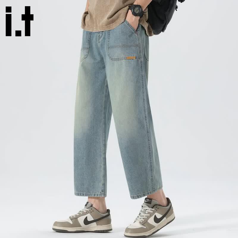 CHOCOOLATEit Men s Cropped Distressed Loose Straight-Leg Jeans 2XL