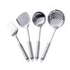 Stainless Steel Kitchen Set: Includes Heat-Resistant Spatula, Slotted Spoon, Soup Ladle for Home and Outdoor Use