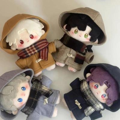 10 cm Baumwollpuppenkleidung vierfarbiger Winterwollmantel Schal Seesterne können tragen keine Attributpuppe Ersatz Kawaii
