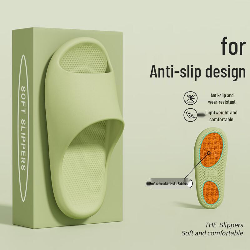 Runrou Anti-Slip Unisex Home & Shower Slippers 38-39 (Fits 37-38)