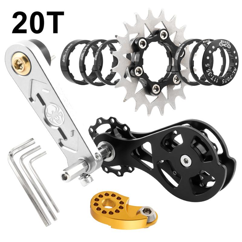 MUQZI Fahrradkassetten-Umrüstsatz 12t-22t Single Speed Kassettenritzel und Kettenspanner für MTB Rennrad