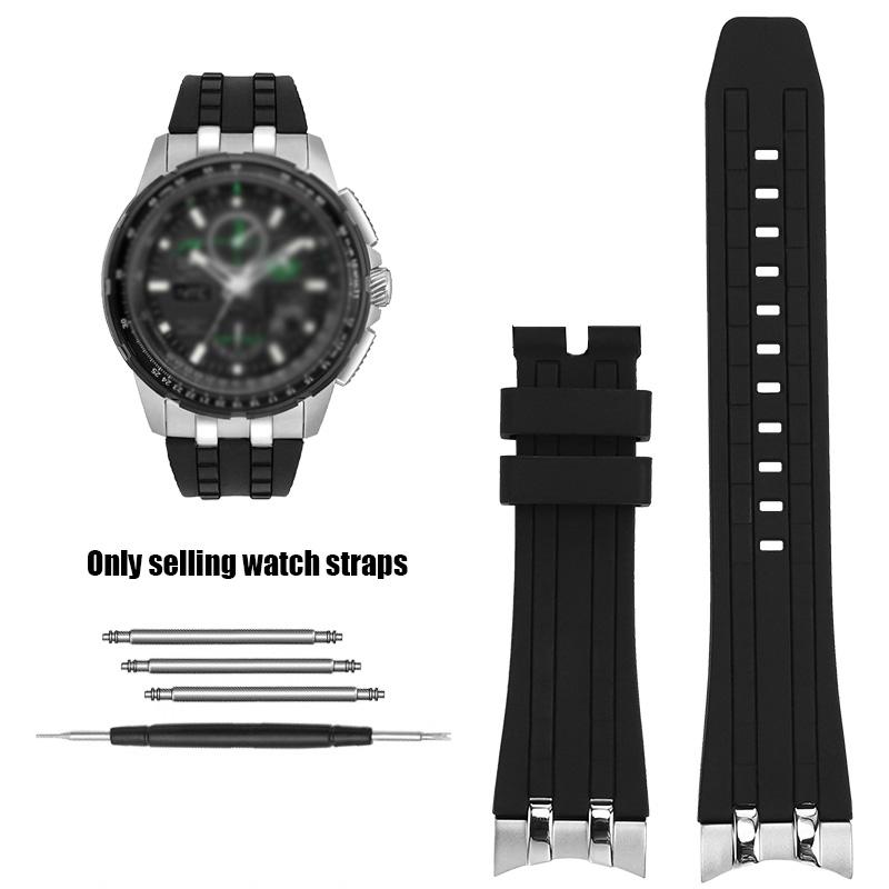 

For Citizen Sky Eagle JY8050-51E JY8058-50L JY8051-08E 8059 8068 Bracelet 24 Arc mouth Silicone Strap Stainless steel Watchband 24mm