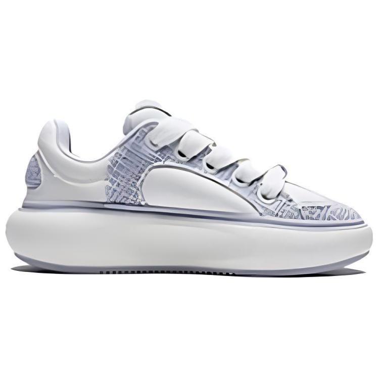 Li Ning Cloud Travel C4D Comfortable Shock Absorbing Wear Resistant Low Top Skate Shoes Women Skate Shoes Light-Blue Purple AZGT090-18