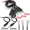 3Set 25/30cm 2.5mm 3.5MM 2/3/4 Core 2pole 3pole 4pole Mono Stereo Male Female Audio Extension Cable Headset Aux Connector