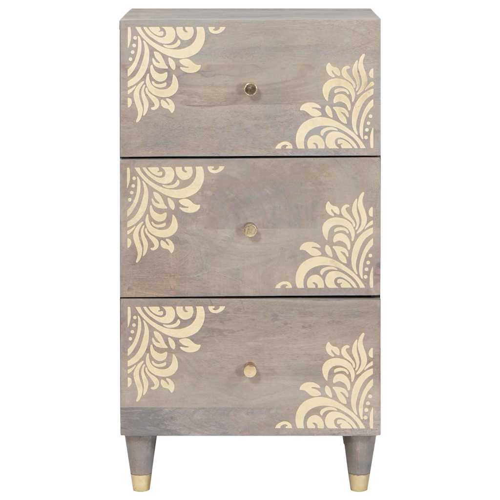 Sideboard Gray and Gold 40 x 33 x 75 cm Solid Mango Wood