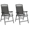 VidaXL Folding Garden Chairs Set of 2 In Steel and Textilene, Garden Seat, Patio Chair, Dining Chair of 360200