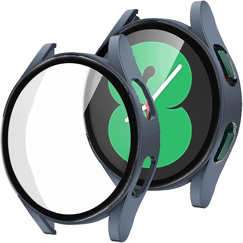 Glass+Case for Samsung Galaxy Watch 5 4 40mm 44mm Accessorie PC All-around Anti-fall Bumper Cover Watch5 Watch4 Screen Protector