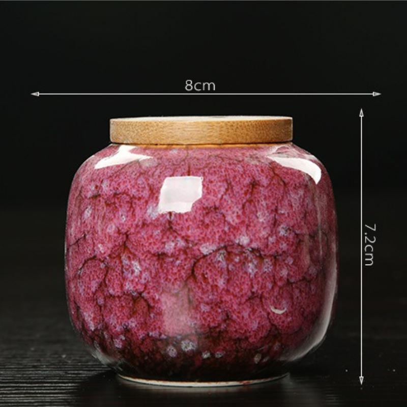 Ceramic Jar Tea Storage Box with Wooden Home Moisture-proof Sealed Candy Jar Storage Bottle Storage Organizer Sealed Tank New
