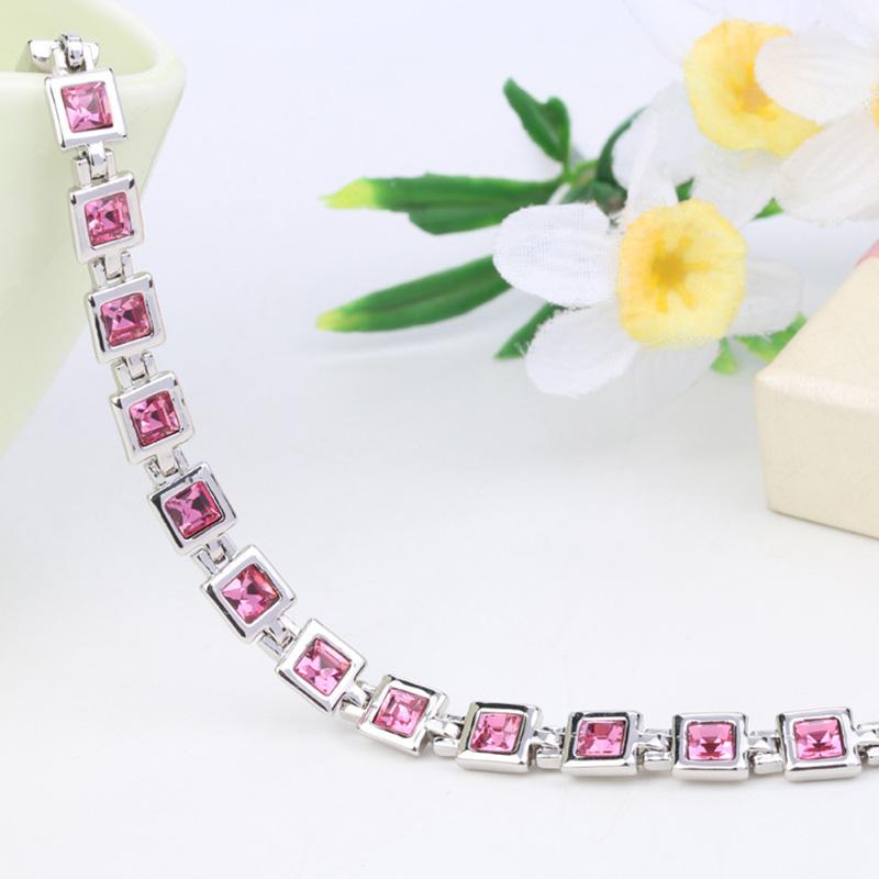 Ladies Elegant Square Crystal Bracelet