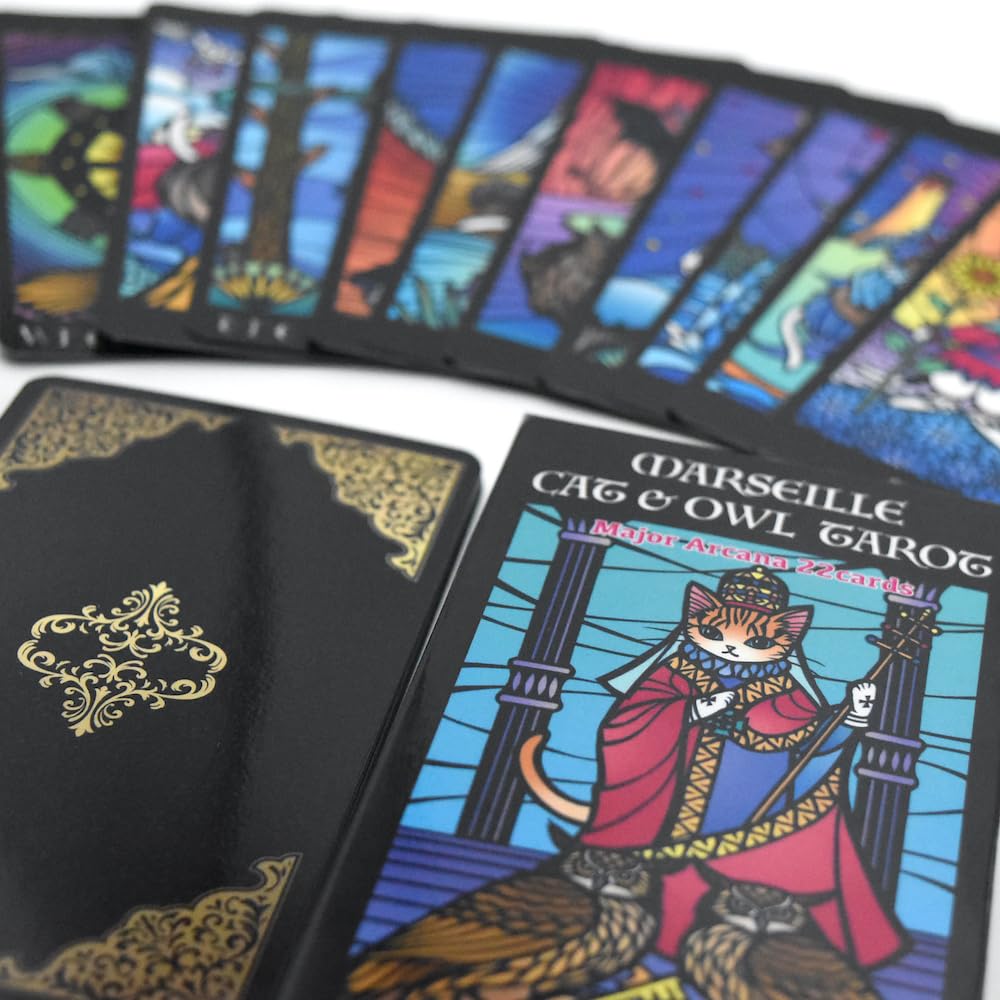Cat and Owl Marseille Tarot Nekoya Hojudo 22 cards with Japanese keyword list [Authentic]