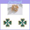 Fresh Heart Four Leaf Clover Brooch With Zinc Alloy Flower Design For Women