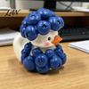 Handgefertigte Dreidimensionale Harz-Bastelarbeiten Blaubeeren-Enten-Ornament, Niedliche Cartoon-Figur, Miniatur Kreative Ästhetische Raumdekorations-Accessoires