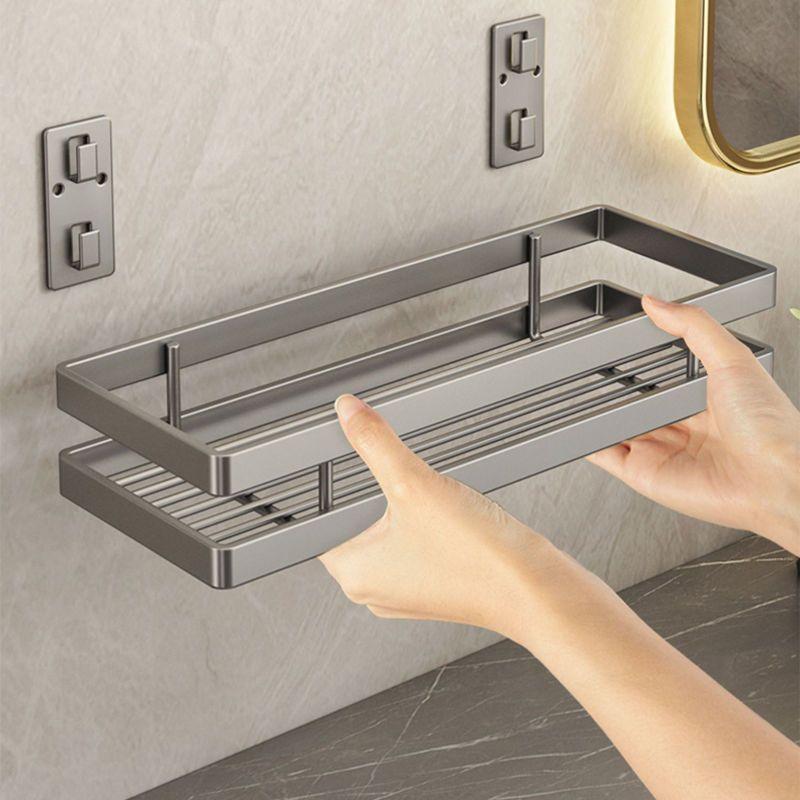 Gun Ash Badezimmerregal, Badezimmer-Aufbewahrungsregal, Bohrloses wandmontiertes Waschbecken-Aufbewahrungsregal