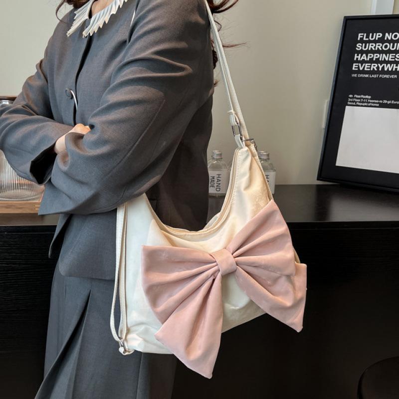 Schoolbag Women's Black Sweet Wind Pink Commuter Underarm Bag 2025 New Large-Capacity One-Pack Multi-Purpose Student Class Tote Bag