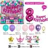 New Unicorn Themed Balloon Party Set Birthday Party Baby Shower Arrangement Aluminum Film Column Digital Latex Balloon Arrangeme