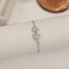 Exquisite 18K Gold Plated Double Flower Bracelet for Women Grils Minimalist Adjustable Stainless Steel Chain Link Bracelets Gift