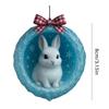 Arctic Animal Christmas Ornaments 2D Acrylic Frosted Cave Hanging Decor With Polar Bear Penguin Xmas Tree Pendant Decoration
