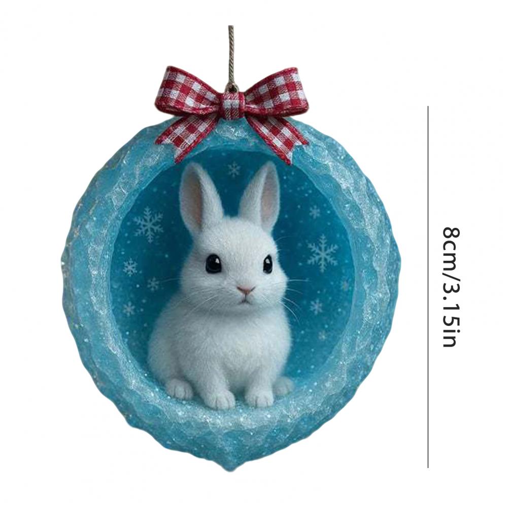 Arctic Animal Christmas Ornaments 2D Acrylic Frosted Cave Hanging Decor With Polar Bear Penguin Xmas Tree Pendant Decoration