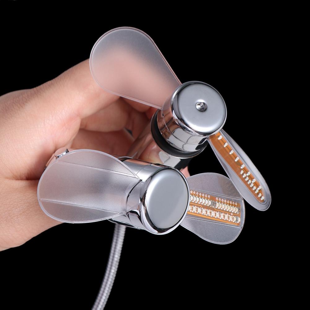 Adjustable LED Clock  Fan Flexible Gooseneck USB Clock  Fan Hand Clock Cool Fan  PC Notebook