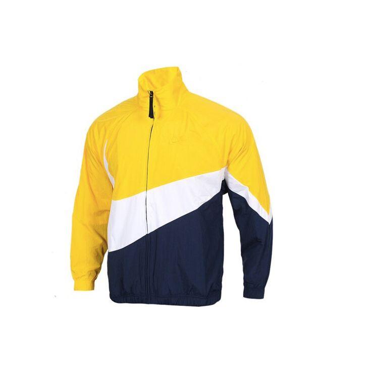 Nike Big Swoosh Woven Colorblock Track Jacket Yellow AR3133-728 XL
