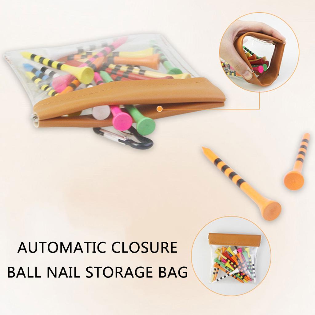 Golf Tees Pouch Bag Golf Tees Organizers with Clip Golf Tees Storage Pocket Squeeze Golf Tees Pouch Golf Accessories