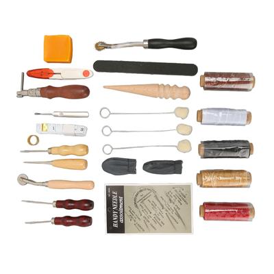 31pcs Leather Sewing Kit with Waxed Thread Needles Sewing Tracing Wheel Thimble Leather Working