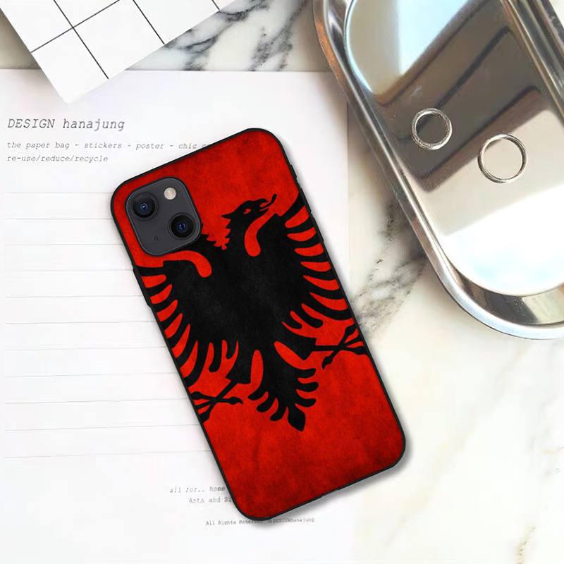 RUICHI Albania Flag Phone Case For iPhone 11 12 Mini 13 Pro XS Max X 8 7 6s Plus 5 SE XR Shell