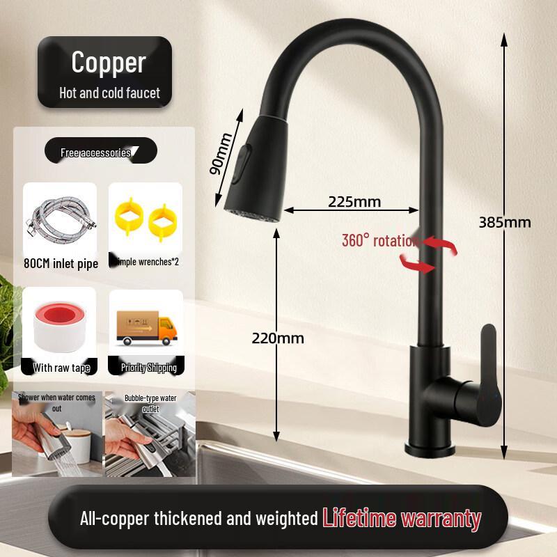 

Yi Ceng Stainless Steel Wall-Mounted Pull-Out Kitchen Faucet
