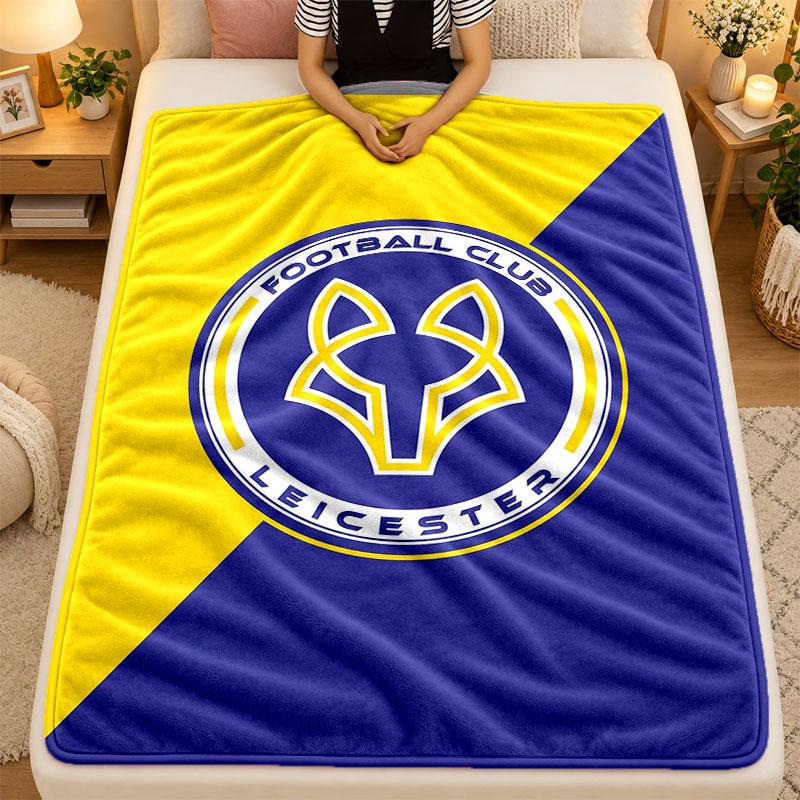 Flannel BlanketLeicester City Football Warm Soft Throw Blanket for Indoor Sofa Bed Living Room Use