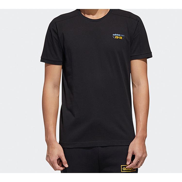adidas Neo T Shirts Men's Black Crew Neck Moderate Straight Fit GK1481