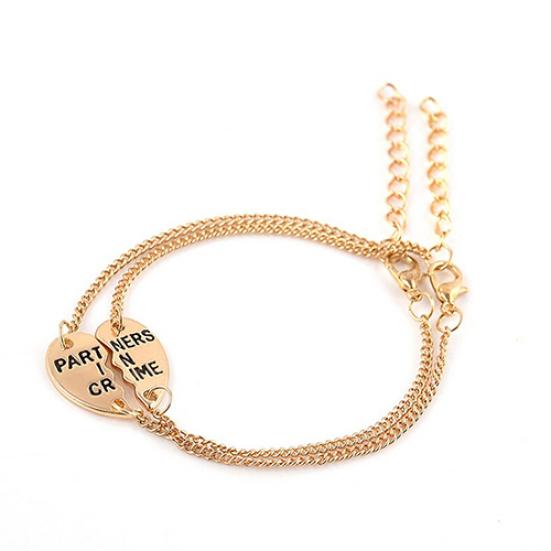 

1 пара женских браслетов с подвеской «Лучшие друзья» в форме сердца, подарок дружбы