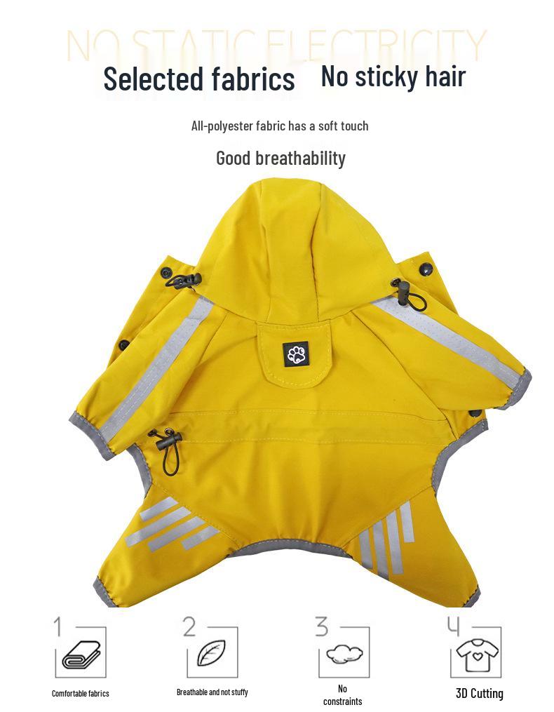 Full-Coverage Waterproof Dog Raincoat for Small Breeds