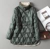 Autunno Inverno Donna Ultraleggero Piumino Lungo Piumino D'Anatra Bianca Femminile Monopetto Double Face